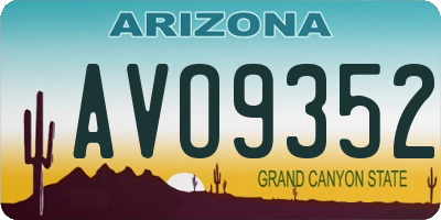 AZ license plate AVO9352