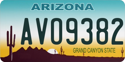 AZ license plate AVO9382