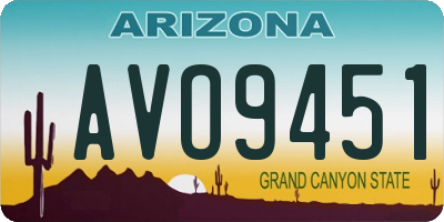 AZ license plate AVO9451