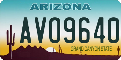AZ license plate AVO9640