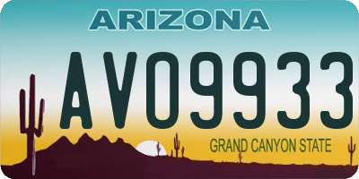 AZ license plate AVO9933