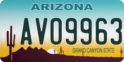 AZ license plate AVO9963