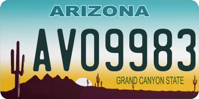 AZ license plate AVO9983