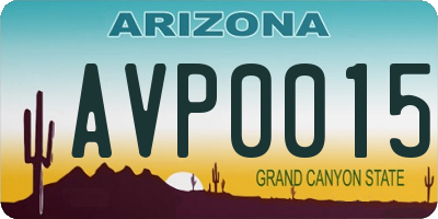 AZ license plate AVP0015