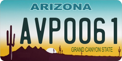 AZ license plate AVP0061