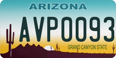 AZ license plate AVP0093