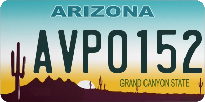AZ license plate AVP0152