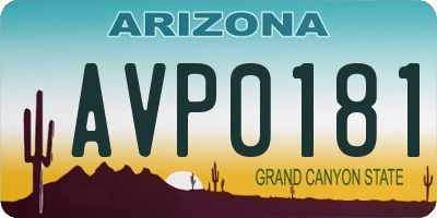 AZ license plate AVP0181