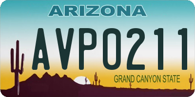 AZ license plate AVP0211
