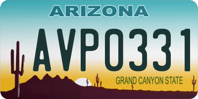 AZ license plate AVP0331