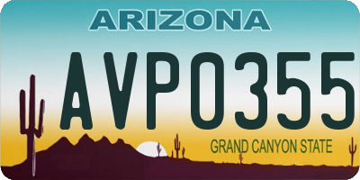 AZ license plate AVP0355