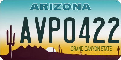 AZ license plate AVP0422