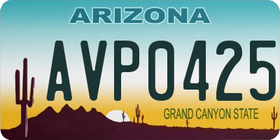 AZ license plate AVP0425