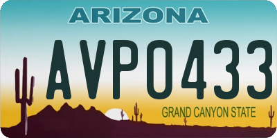 AZ license plate AVP0433