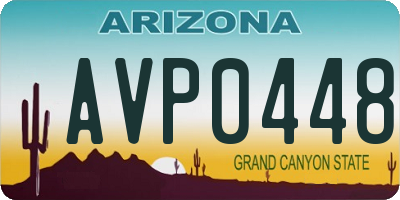 AZ license plate AVP0448