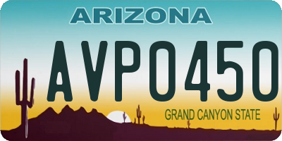 AZ license plate AVP0450