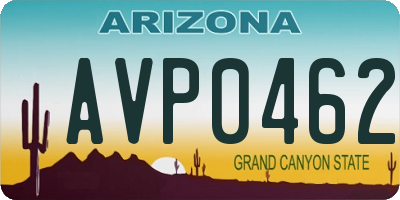 AZ license plate AVP0462