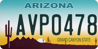 AZ license plate AVP0478