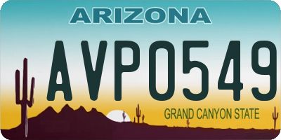 AZ license plate AVP0549