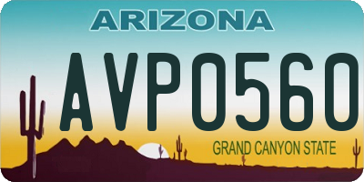 AZ license plate AVP0560