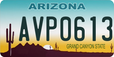 AZ license plate AVP0613