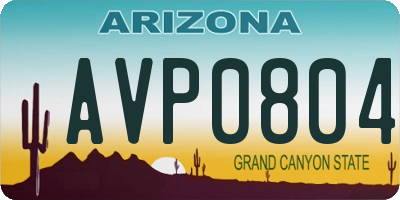 AZ license plate AVP0804