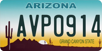 AZ license plate AVP0914