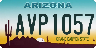 AZ license plate AVP1057