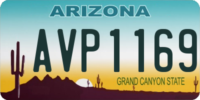 AZ license plate AVP1169