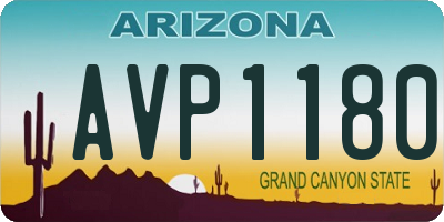 AZ license plate AVP1180