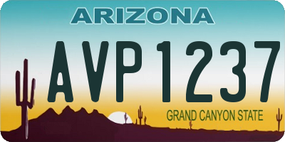 AZ license plate AVP1237