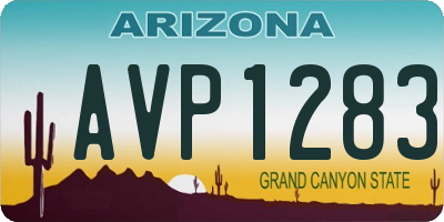 AZ license plate AVP1283