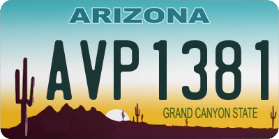AZ license plate AVP1381