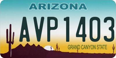 AZ license plate AVP1403