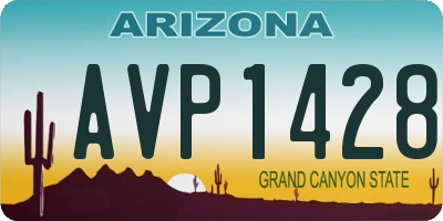 AZ license plate AVP1428