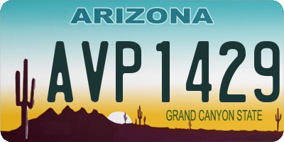 AZ license plate AVP1429