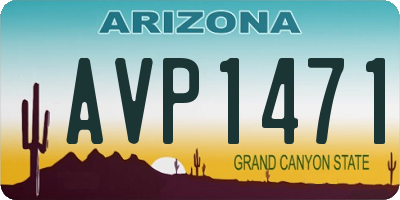 AZ license plate AVP1471