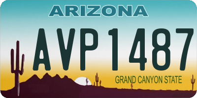 AZ license plate AVP1487