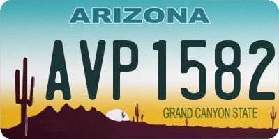 AZ license plate AVP1582