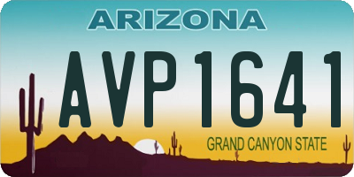 AZ license plate AVP1641