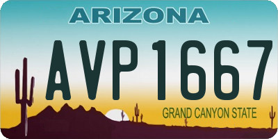 AZ license plate AVP1667