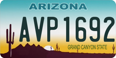 AZ license plate AVP1692