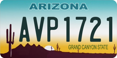AZ license plate AVP1721