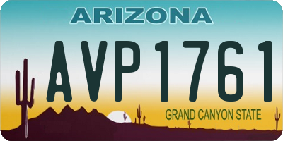 AZ license plate AVP1761