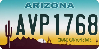 AZ license plate AVP1768