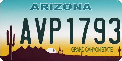 AZ license plate AVP1793