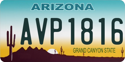 AZ license plate AVP1816