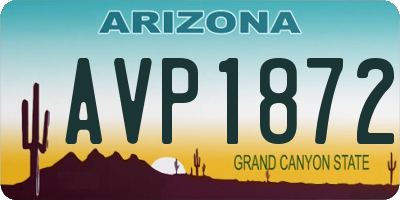 AZ license plate AVP1872