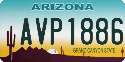 AZ license plate AVP1886