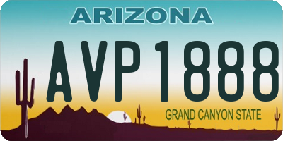 AZ license plate AVP1888